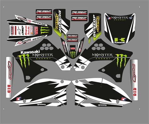 Graphic Kit Kawasaki Kxf Monster Black Kitdeco Moto Fr