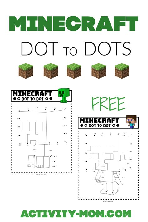 Minecraft Dot To Dots Free Printable The Activity Mom