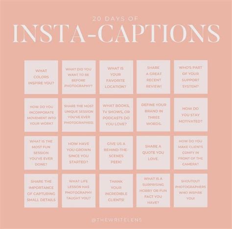 The Words Insta Captions Are Shown In Pink And White On A Peach