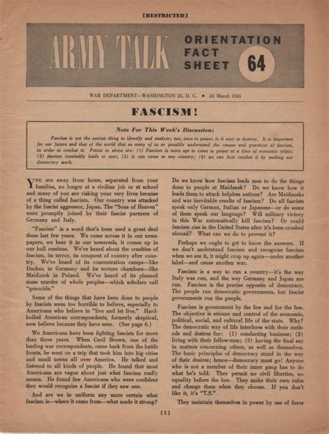 1945 War Department Pamphlet On Fascism” Tsp Smart®