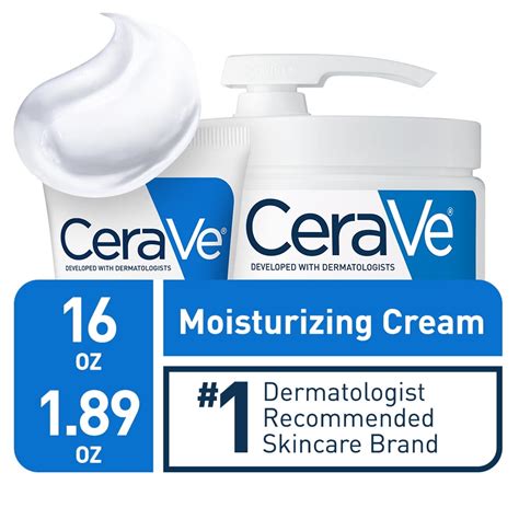 Cerave Moisturizing Cream With Pump Value Pack Face And Body Moisturizer For Dry Skin With