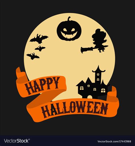 Happy Halloween Poster Royalty Free Vector Image