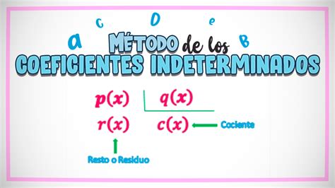 Método De Los Coeficientes Indeterminados La Clase De Ysa