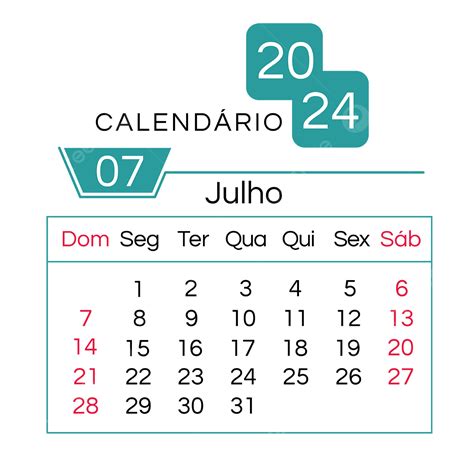 Portuguese Green July Calendar 2024 2024 Portuguese Calendar Png And