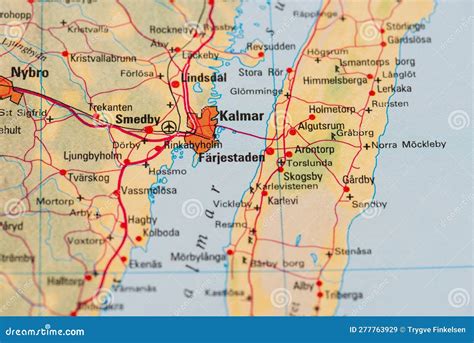 Map of Kalmar in Sweden.. stock image. Image of green - 277763929