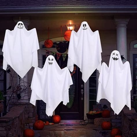 Eastvita 4 Pack Halloween Hanging Ghosts Decorationflying Ghost For Front Yard Trees Window