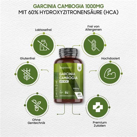 Kaufe Garcinia Cambogia Extrakt 1000mg Kapseln Mit HCA 60 St