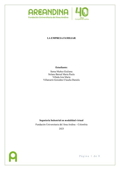 Eje 4 La Empresa Familiar LA EMPRESA FAMILIAR Estudiante Serna