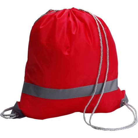 Polyester 190t Drawstring Backpack Red Backpacks Reklámajándék