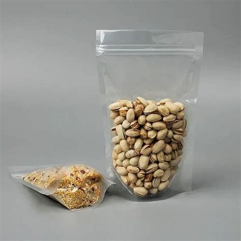 Transparent Zipper Stand Up Pouches For Food Packaging At 2 Piece In