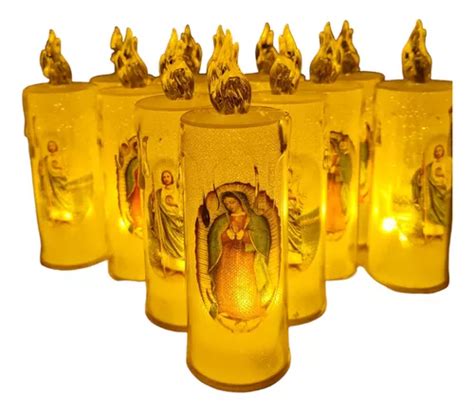 24 Velas Led Efecto Llama 16 5cm Decorar Fiestas Boda Pilas Meses Sin