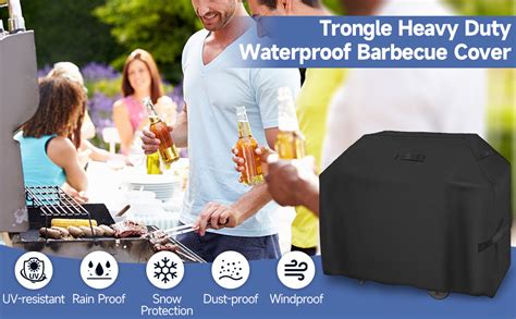 Trongle Bbq Cover 145x61x122cm 3 4 Burner Heavy Duty Waterproof Outdoor Barbecue Covers With 4