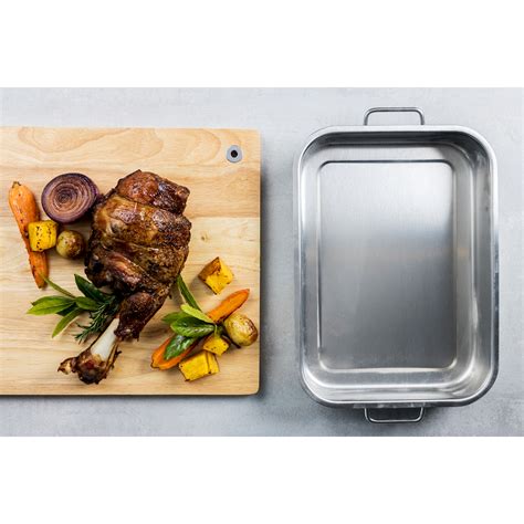 Masterclass Stainless Steel Heavy Duty 37x27cm Roasting Pan