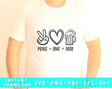 Peace Love Bier Svg Bier Spruch Svg Trink Zitat Svg Etsy Schweiz