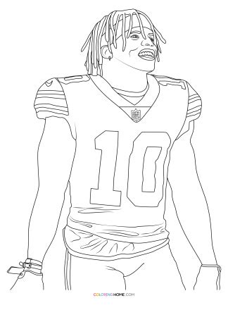 Tyreek Hill Football Coloring Page Coloring Home