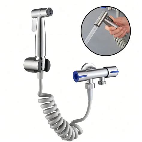 1 Set Stainless Steel Handheld Bidet Sprayer High Pressure Toilet