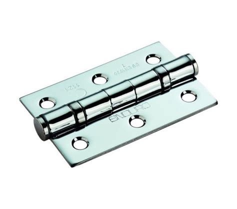 Eurospec Hin1322 76x51mm Polished Chrome Ball Bearing Butt Hinges Pair Door Hinges From