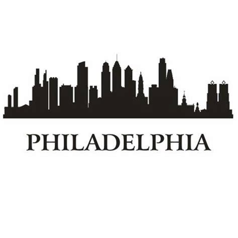 DCTAL PHILADELPHIA City Decal Landmark Skyline Wall Stickers Sketch ...