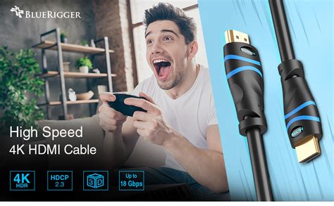 Bluerigger 4k Hdmi Cable 35ft Hdr10 In Wall Cl3 Rated