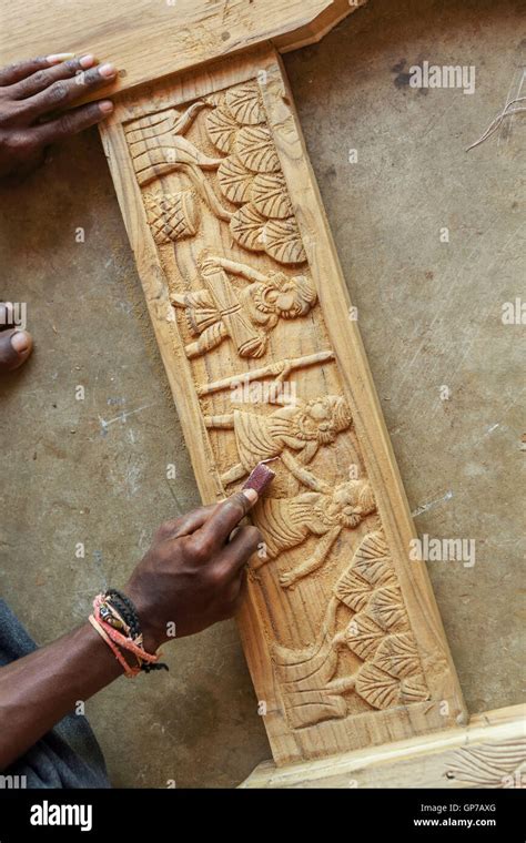 Wood Carving Bastar Chhattisgarh India Asia Stock Photo Alamy
