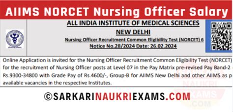 Aiims Norcet Nursing Officer Salary Monthly Payment In Hand Amount