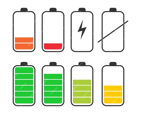 Premium Vector | Free vector phone battery charge status flat symbols set