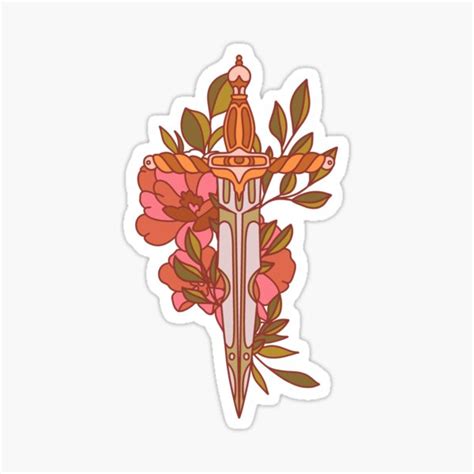 Flower Dagger Sticker For Sale By Mattspace Redbubble