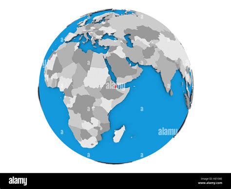 Djibouti resaltada en rojo en el mundo político Ilustración 3d aislado