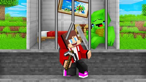 How Jj Saved Mikey From The Prison In Minecraft Maizen Youtube