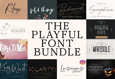 The Playful Font Bundle 12 Handwritten Fonts Font Bundles Cool