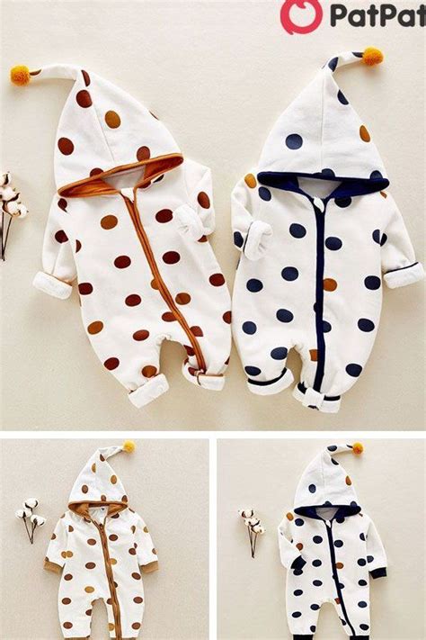 Cute Polka Dots Hooded Jumpsuit For Babies Skandinavische Kindermode