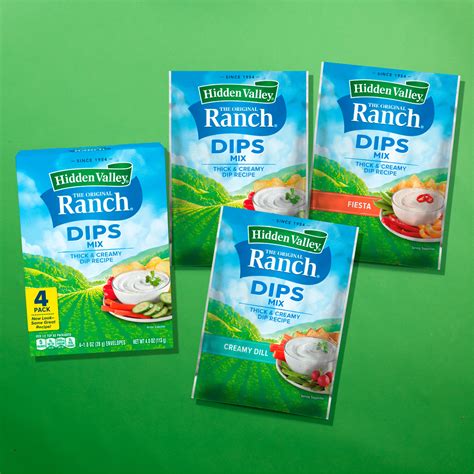 Hidden Valley Original Ranch Dips Mix Gluten Free Keto Friendly 1 Oz 4 Packets