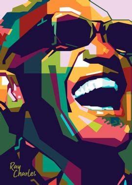 Ray Charles WPAP Poster Picture Metal Print Paint By Nofa Aji