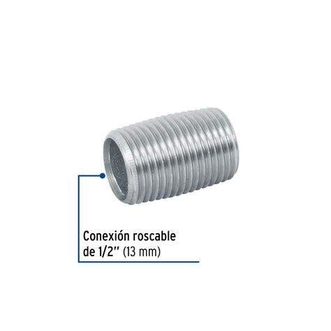 Cg Truper Niple De Acero Galvanizado Cuerda Corrida Foset