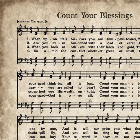 Count Your Blessings Printable Vintage Hymn Instant Download Aged