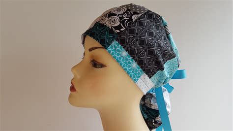 Surgical Cap Ponytail Style Square Essentials Cotton 100 Etsy