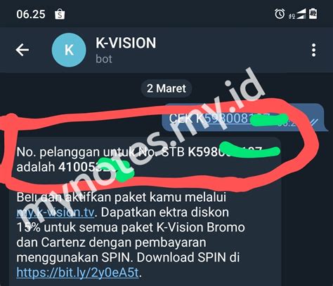 Cara Mengetahui No ID Pelanggan K Vision Menggunakan SMS WhatsApp