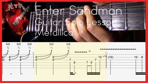 Enter Sandman Guitar Solo Lesson Metallica With Tabs Youtube