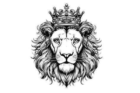 Lion With Crown Drawing