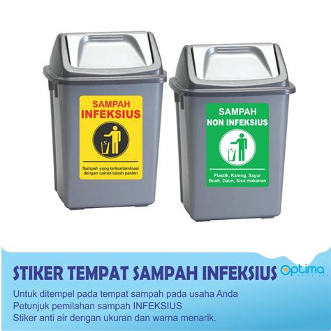 Jual STIKER TEMPAT SAMPAH INFEKSIUS DAN NON INFEKSIUS 1 SET 2 PCS