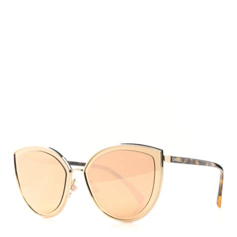 Chanel Metal Cat Eye Sunglasses 4222 Gold 1100033 Fashionphile