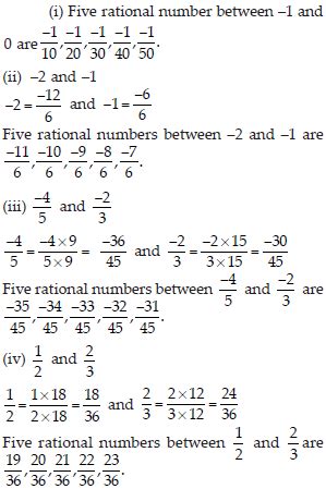 Rational Numbers NCERT Solutions Class 7 Maths