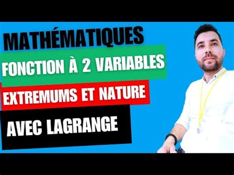 Extremums D Une Fonction Deux Variables Avec M Thode De Lagrange