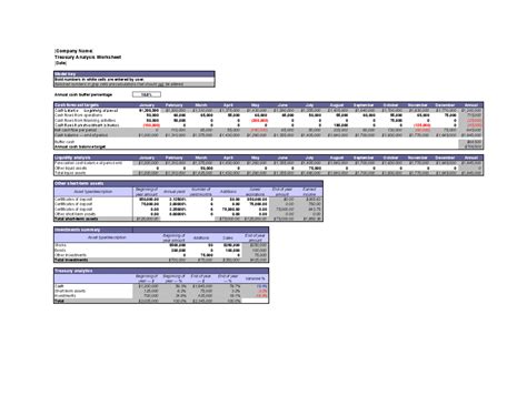 Treasury Management Excel Template