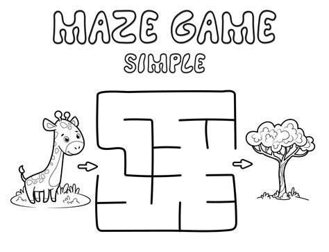 Simple Maze puzzle game for children. Outline simple maze or labyrinth ...