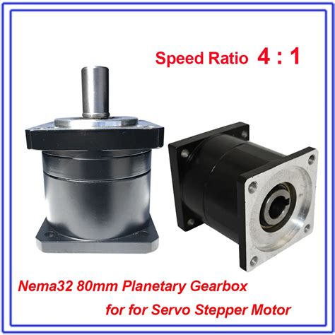 4 1 Speed Ratio 4 Nema32 80mm Planetary Gearbox Speed Reducer Shaft