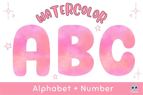 Watercolor Alphabet Png Pink Letter Graphic By Tnwan · Creative Fabrica