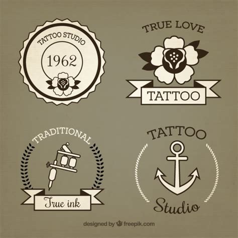 Conjunto De Tatuajes Vintage Dibujados A Mano Vector Gratis