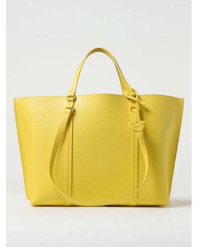 Yellow Pinko Tote Bags For Women Lyst