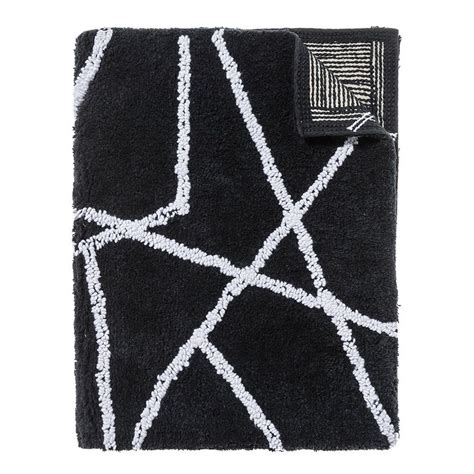 Home Republic - Linear Bath Mat Fragment Black & White Bathroom Bath Mats, Bathroom Decor, Black ...